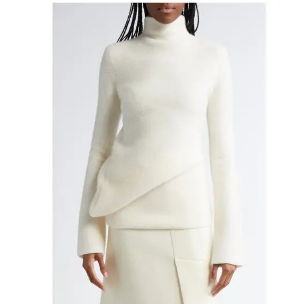 Elegant White Turtleneck Sweater